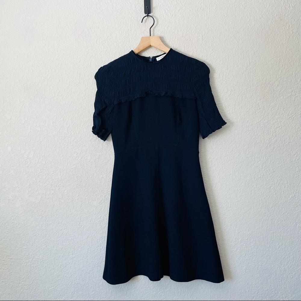 Sandro Navy Blue Cocktail Dress with Textured Neckline